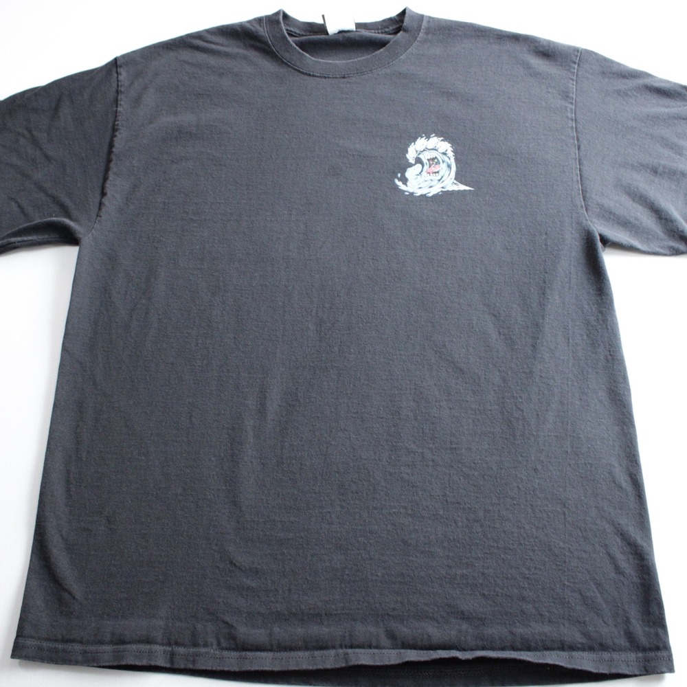 Santa Cruz Kids XL Black Wave Monster Graphic T-Shirt Surf Skate Streetwear Tee